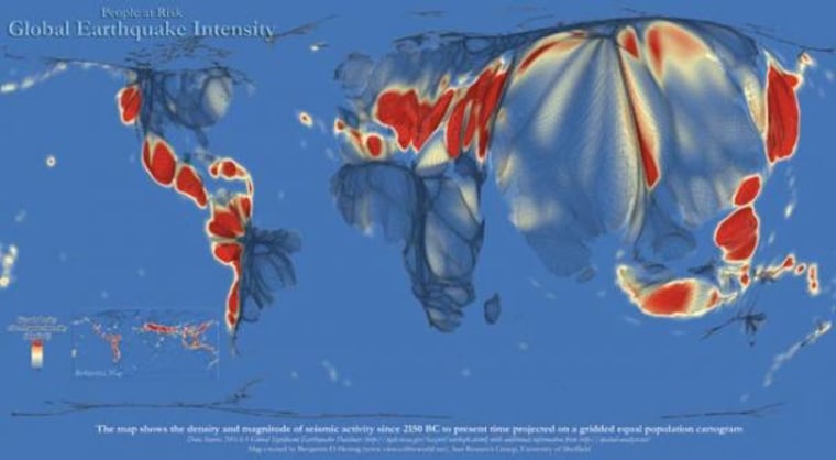 The newly created World Earthquake Intensity Map.