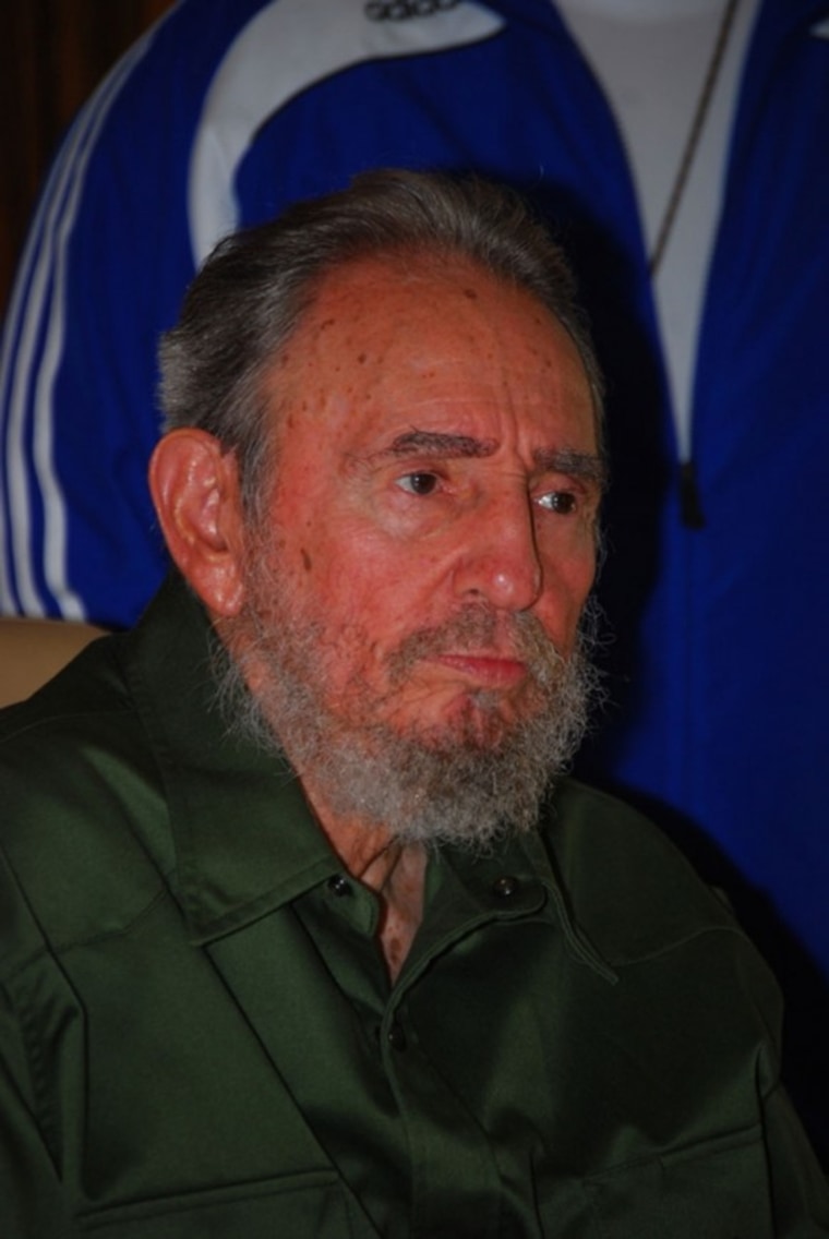 Fidel Castro appears publicly in his green army fatigues.
