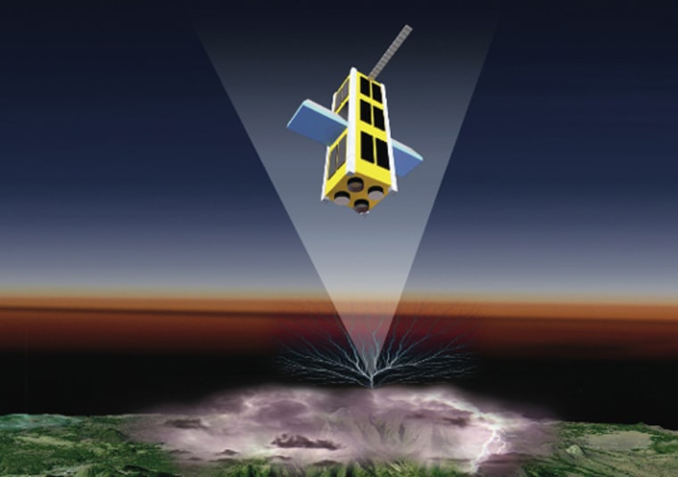 USRA |
 
Firefly to Analyze Puzzling Burstsater
The 'Firefly' CubeSat satellite, illustrated here, will investigate Terrestrial Gamma Ray Flashes (TGFs) when it launches in 2010.