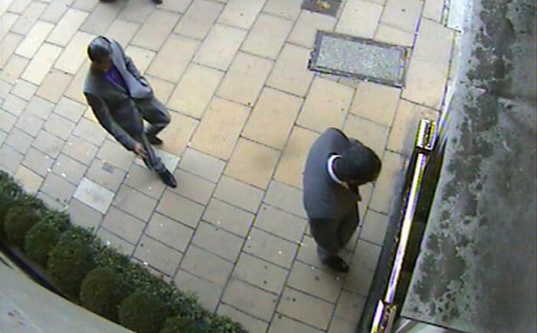 Image: The two main suspects in one of Britain's biggest jewel heists approach Graff Diamonds in London