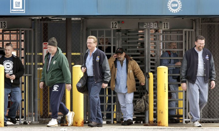Image: General Motors workers leave the GM Powertrain Plant