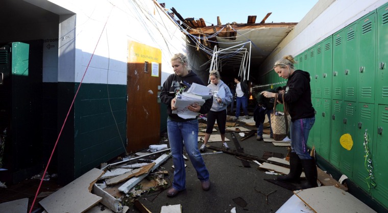 Image: A tornado hit the town of Tushka, Oklahoma causing major damage to the small town of 350 people.