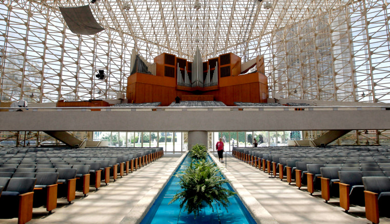 Image: A view of the interior of the Crystal Cathedral in Garden Grove