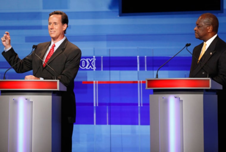 Image: Rick Santorum, Herman Cain