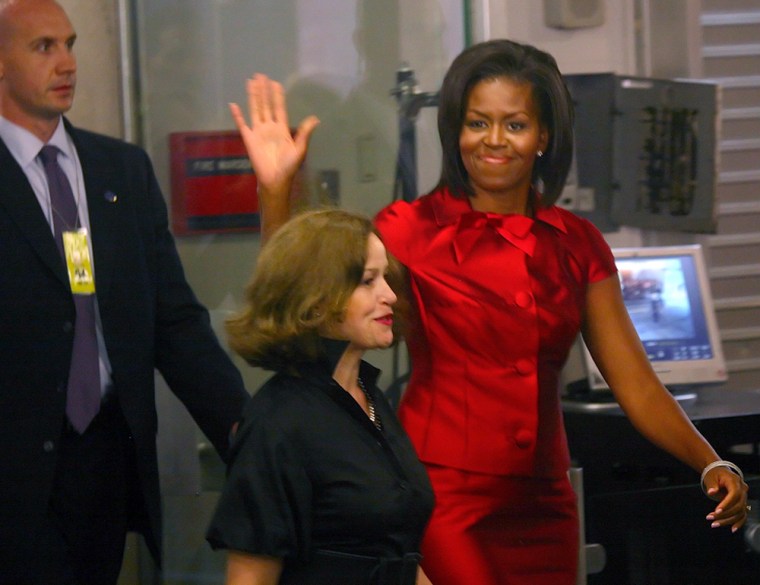 Image:  Michelle Obama arrives at the U.N.