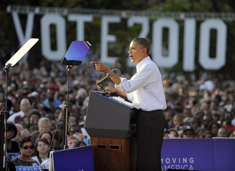 Image: President Obama and Vice President Biden hold \"Moving America Forward\" rally in Philadelphia