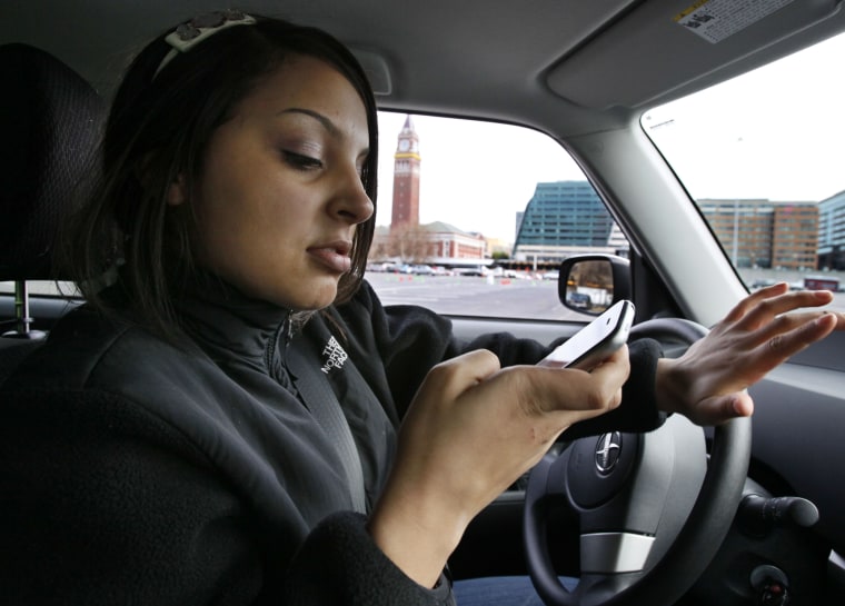 Image: Brandi Eadie, 16, texts and drives