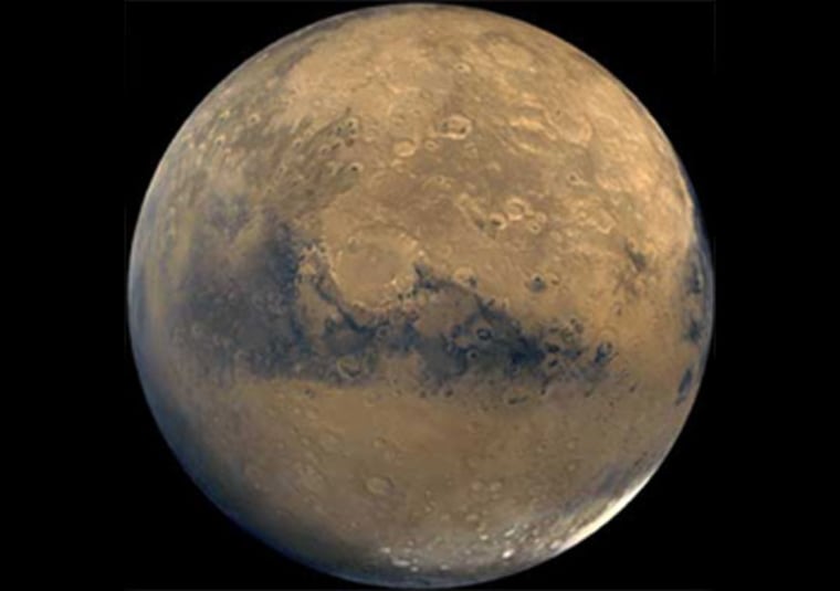 NASA |
 
Magnetism Long Gone
The existence of a magnetic field four billion years ago may have given Mars its best chance for life. Was it brought on by the gravitational tug of orbiting asteroids? Some scientists think so.