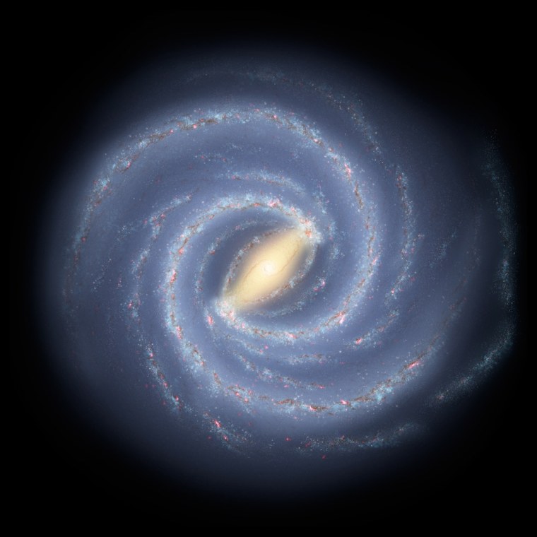 An artist's conception of the Milky Way, Earth's home galaxy.