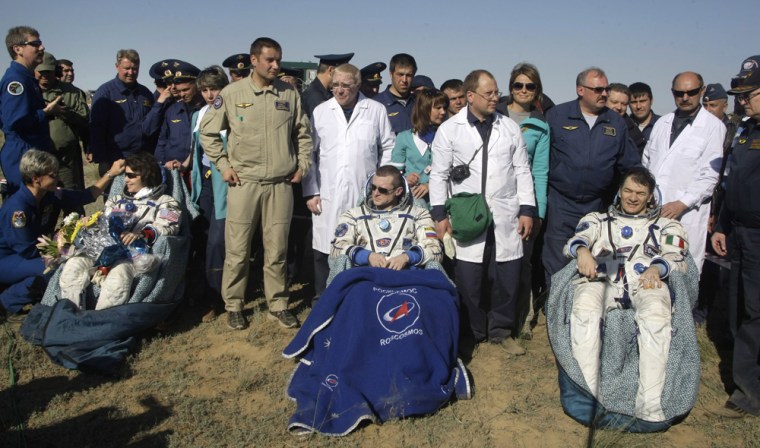 Image: Expedition 27 Crew And Capsule Land Safely In Kazakhstan