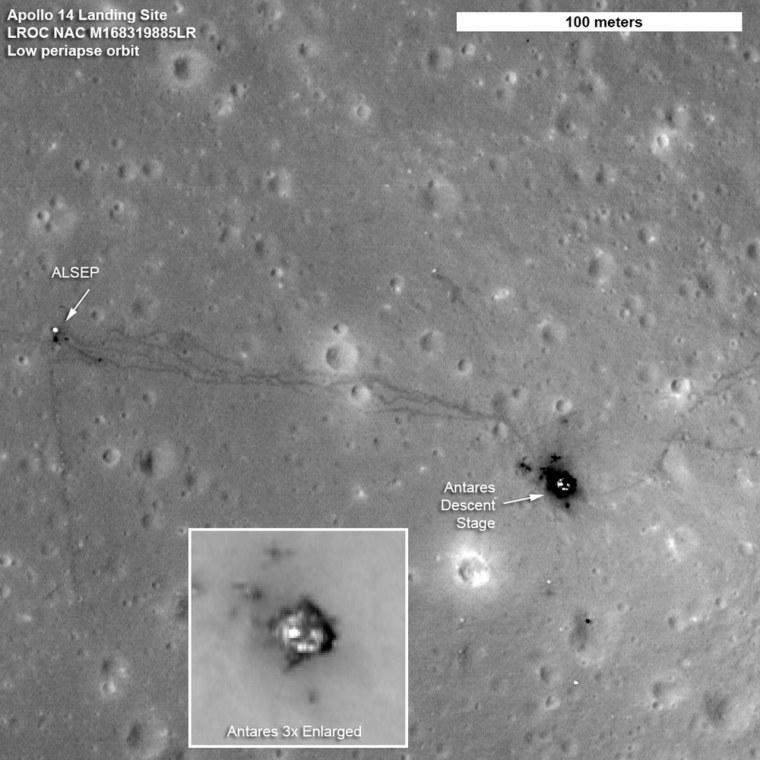 Image: Apollo 14 landing site as photographed by LRO