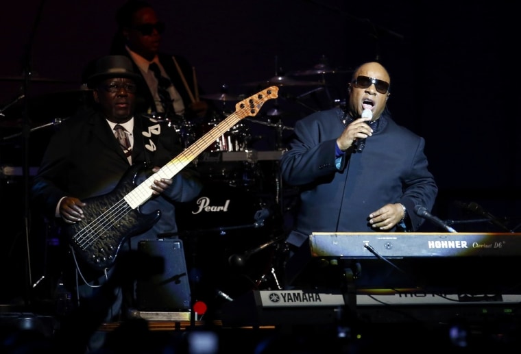 Image: Singer Stevie Wonder performs at the Inaugural Ball in Washington