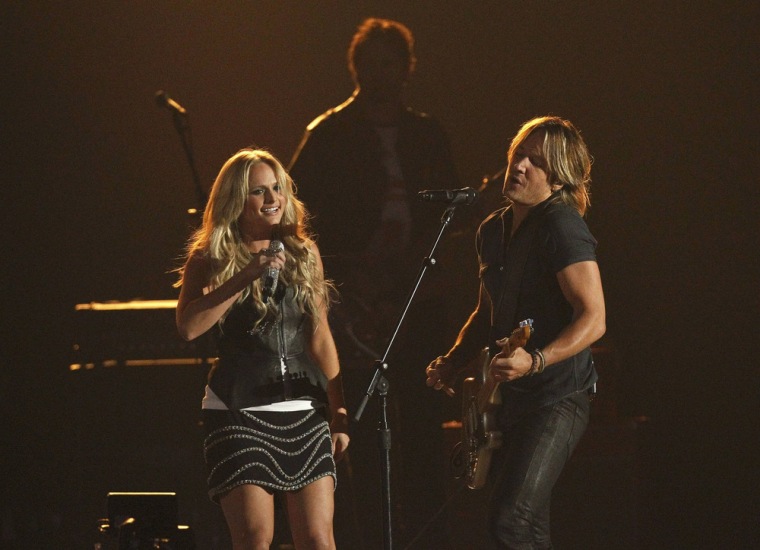 Image: Keith Urban and Miranda Lambert perform \"We Were Us\" at the 47th Country Music Association Awards in Nashville, Tennessee