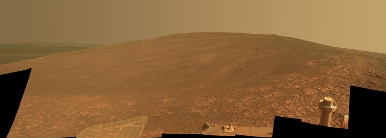 Image: The \"Murray Ridge\" portion of the western rim of Endeavour Crater on Mars is seen in this NASA panorama image