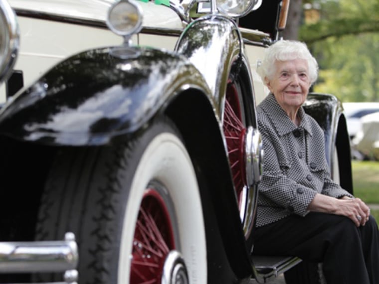 Image: Margaret Dunning, 102, bought her 1930 Packard in 1949