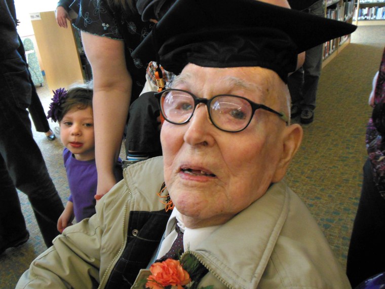 Image: Fred Butler earns his diploma at 106-years-old