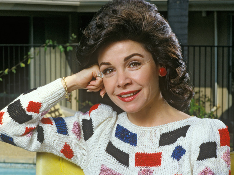 THOUSAND OAKS, CA - 1988: Actress and former Disney Mousketeer, Annette Funicello, poses during a 1988 Thousand Oaks, California, photo portrait session. Star of such films as 'The Shaggy Dog,' 'Beach Party,' and 'Beach Blanket Bingo,' the actor and singer suffers from multiple sclerosis. (Photo by George Rose/Getty Images)