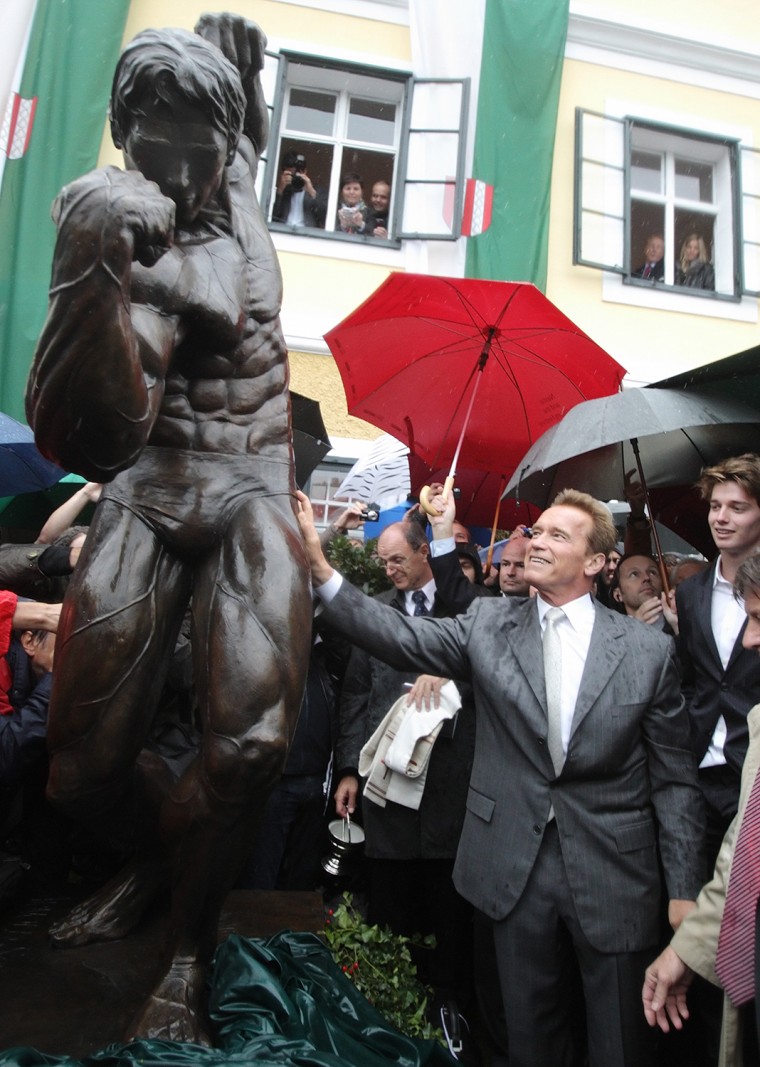 Image: Arnold Schwarzenegger unveils a statue of himself in Austria