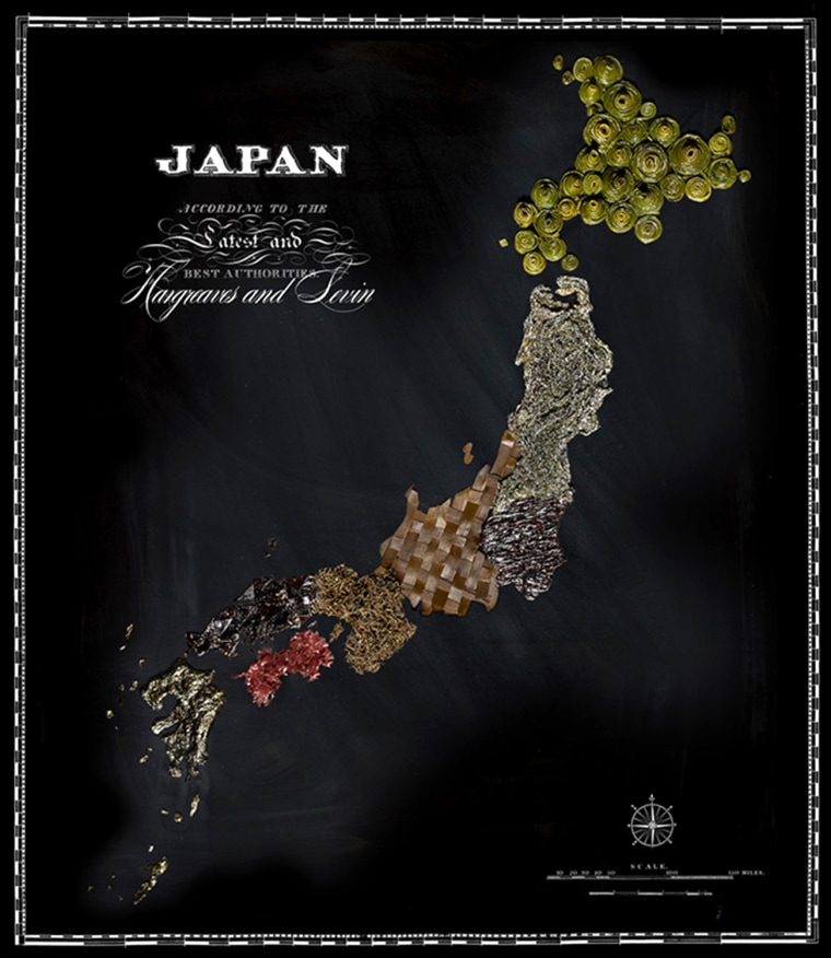 The island of Japan is comprised of various seaweeds.