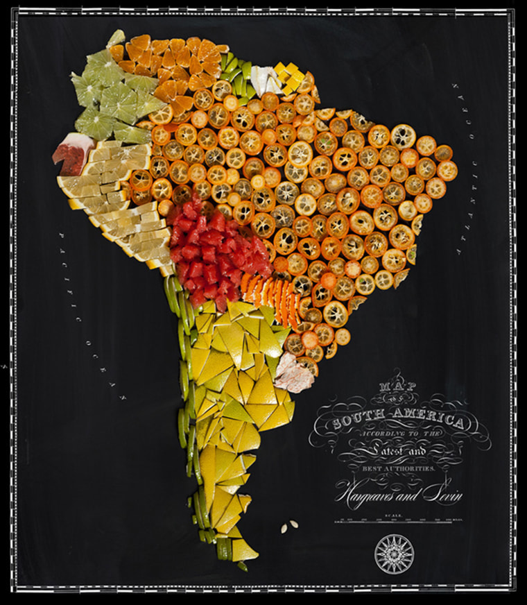 Oranges, lemons, limes and other citrus fruits make up the countries of South America.
