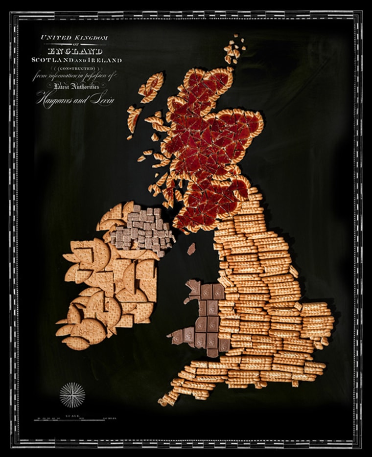 The United Kingdom of biscuits shows England, Scotland and Ireland as lands of shortbreads and crackers.