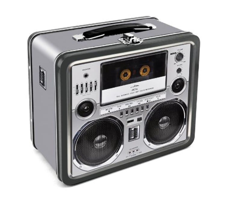 Aquarius Boombox Tin Lunch Box
Kickin it old school is what you will be saying with this retro boombox tin lunch box. Great graphics and measure 7.75\" x 6.75\" x 2.13\".
The Boombox tin lunch box is perfect for daily use for lunch or to hold your gear.