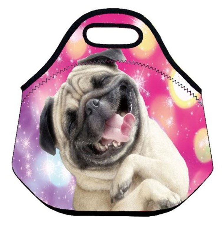 Funny Dog Soft Insulated Lunch box Food Bag Neoprene Gourmet Handbag lunchbox Cooler warm Pouch Tote bag For School work