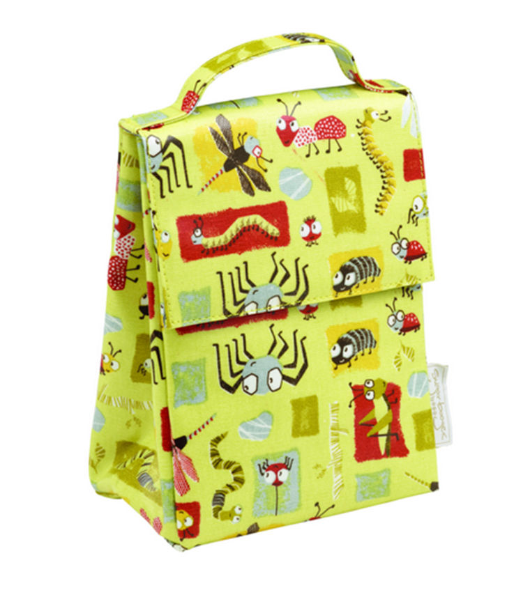 SugarBoogerÂ® introduces the Icky Bugs Lunch Sack.

When off to school or daycare, the Icky Bugs laminated cotton canvas Lunch Sack is the ideal choice to carry snacks. Features full insulation, a hook-and-loop closure, interior card for ID information and a convenient handle strap.
