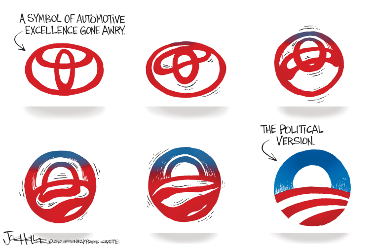 Cartoons: Toyota takes a fall