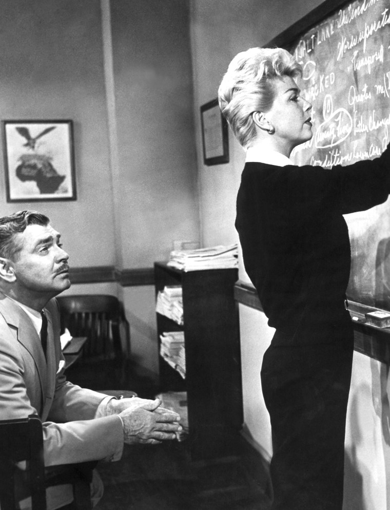 TEACHER'S PET, Clark Gable, Doris Day, 1958, blackboard