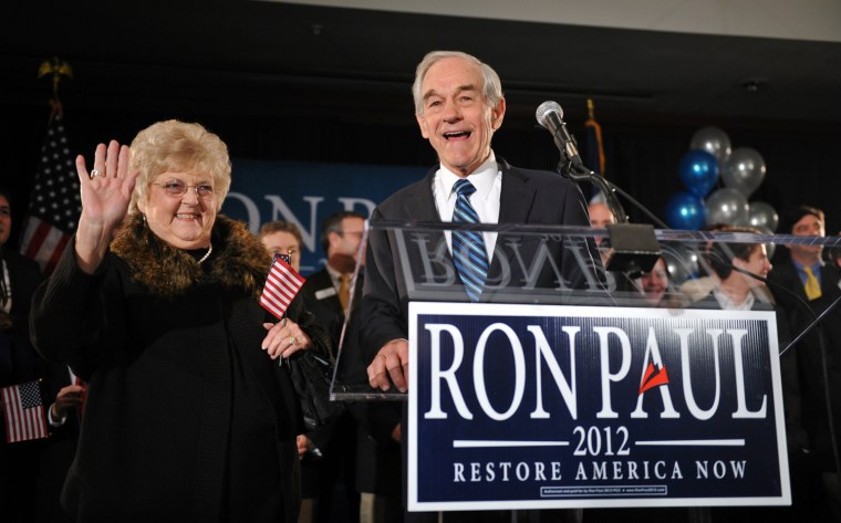 Image: Ron Paul And Supporters Attend Iowa Caucus Night Event