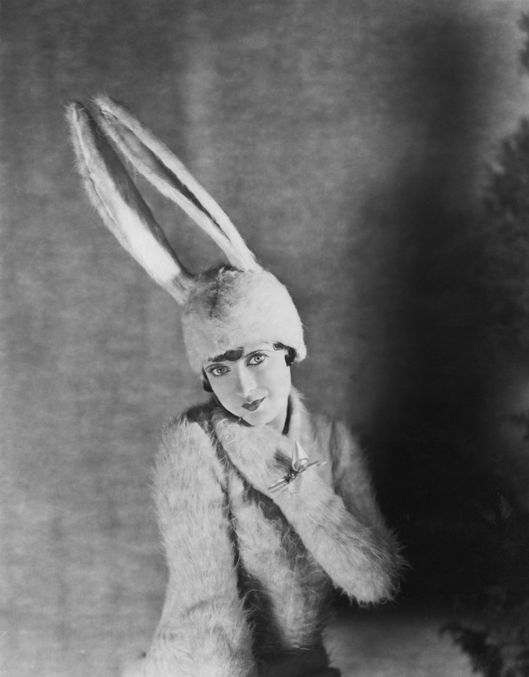 Woman in bunny costume