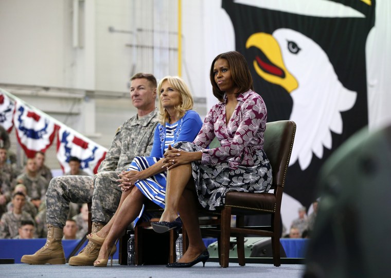 Image: Michelle Obama, Jill Biden, James McConville