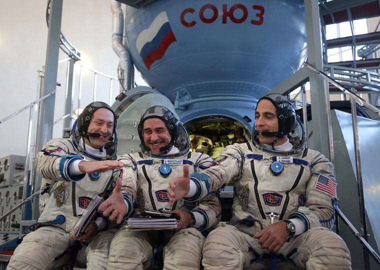 Image: Members of the next expedition to the International Space Station