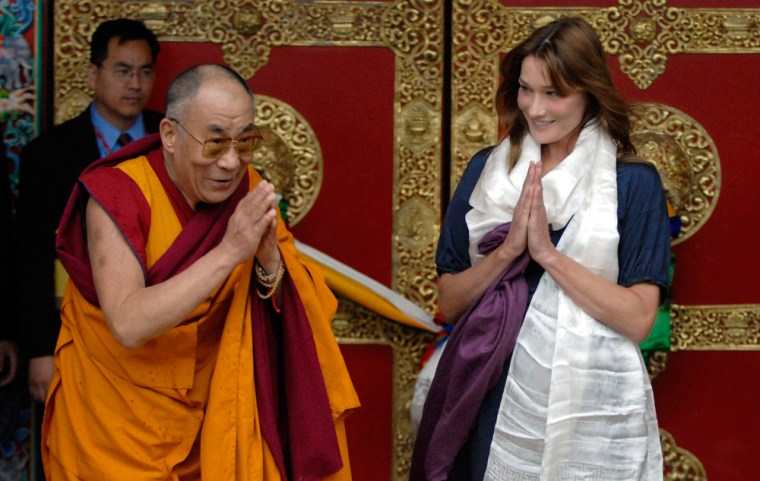 Image: Dalai Lama and Carla Bruni-Sarkozy