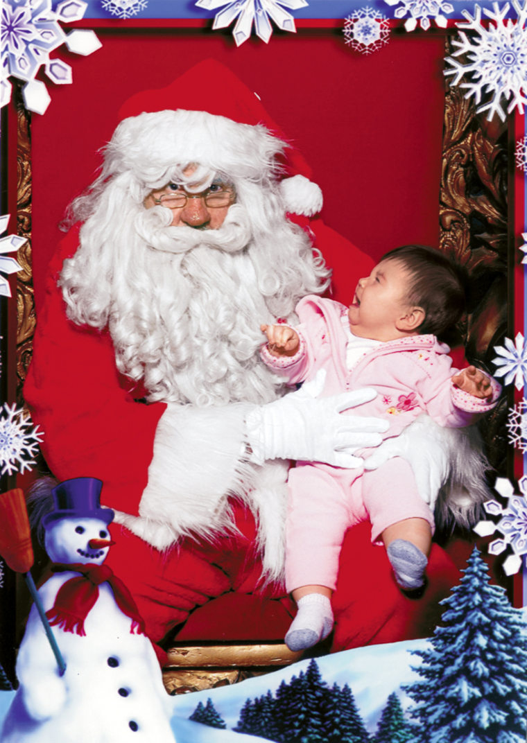 Stephanie Wilk: My daughter had her first visit with Santa a few weeks while shopping at the mall... from the look on Santa's face I am still not sure who was unhappier about the meet-n-greet.