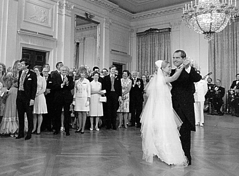 President Richard Nixon dances with his daughter