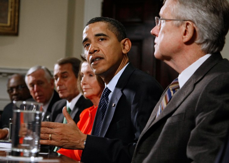 Obama Meets With Congressional Leaders On Economic Stimulus Package
