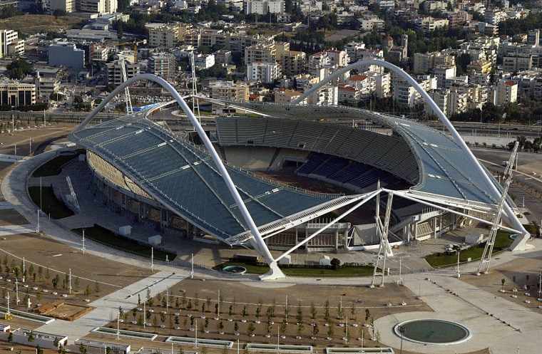 An aerial view of the Athens Olympic Sta