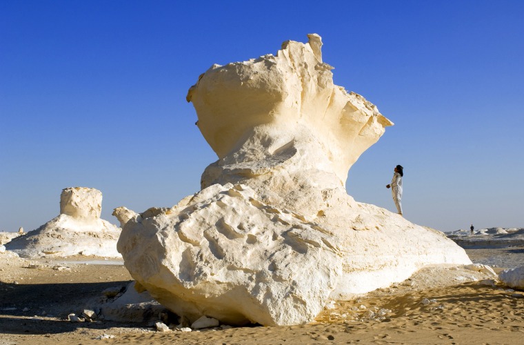 Egypte, desert libyque, le desert blanc (old white desert) au nord de Farafra