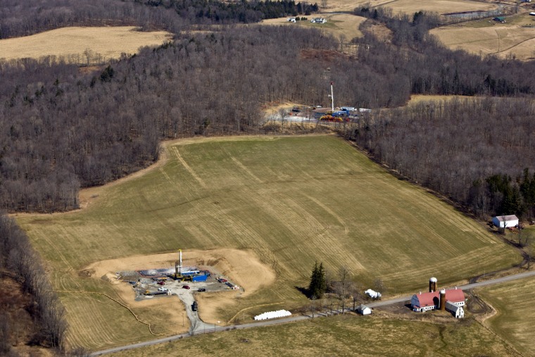 Hydro-Fracing drill sites and farm