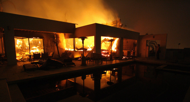 A house burns during the Jesusita fire in Santa Barbara