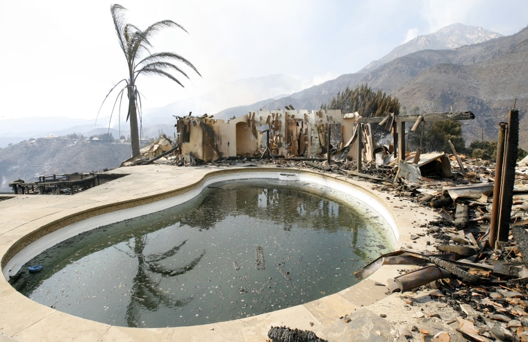 The pool of a house that was destroyed during the Jesusita fire is pictured in Santa Barbara