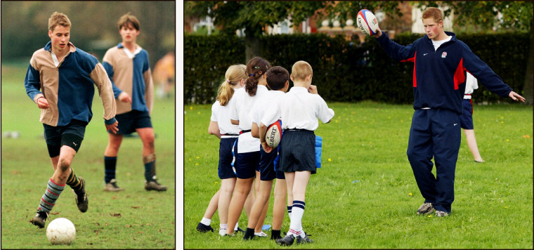 Prince Harry Helps Coach Rugby To School Children