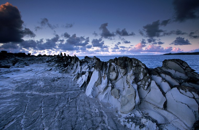 The Dragon's Teeth; bizarre lava formations eroded by wind and salt spray at Makalua-puna Point.