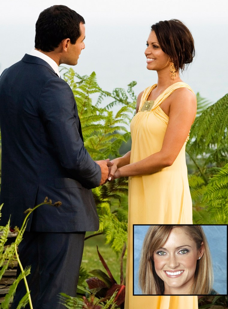 Jason Mesnick, left, selects Melissa Rycroft to propose to on the season finale of \"The Bachelor,\" airing Monday, March 2, 2009 on ABC. Mesnick, a 32-year-old single dad, proposed to Melissa Rycroft on the ABC reality dating show. But in the subsequent \"After the Final Rose\" special, taped six weeks after Mesnick's proposal, he told Rycroft he was dumping her because he still had feelings for the runner-up, Molly Malaney.