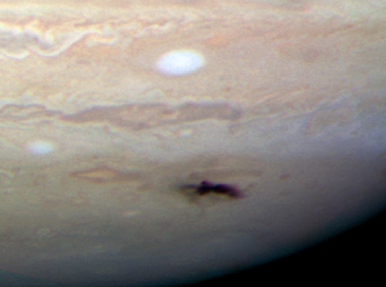 Closeup view of the new dark spot on Jupiter taken with Hubble's Wide Field Camera 3 on July 23, 2009.