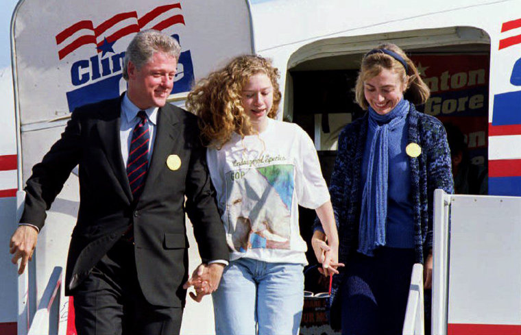Chelsea Clinton then and now