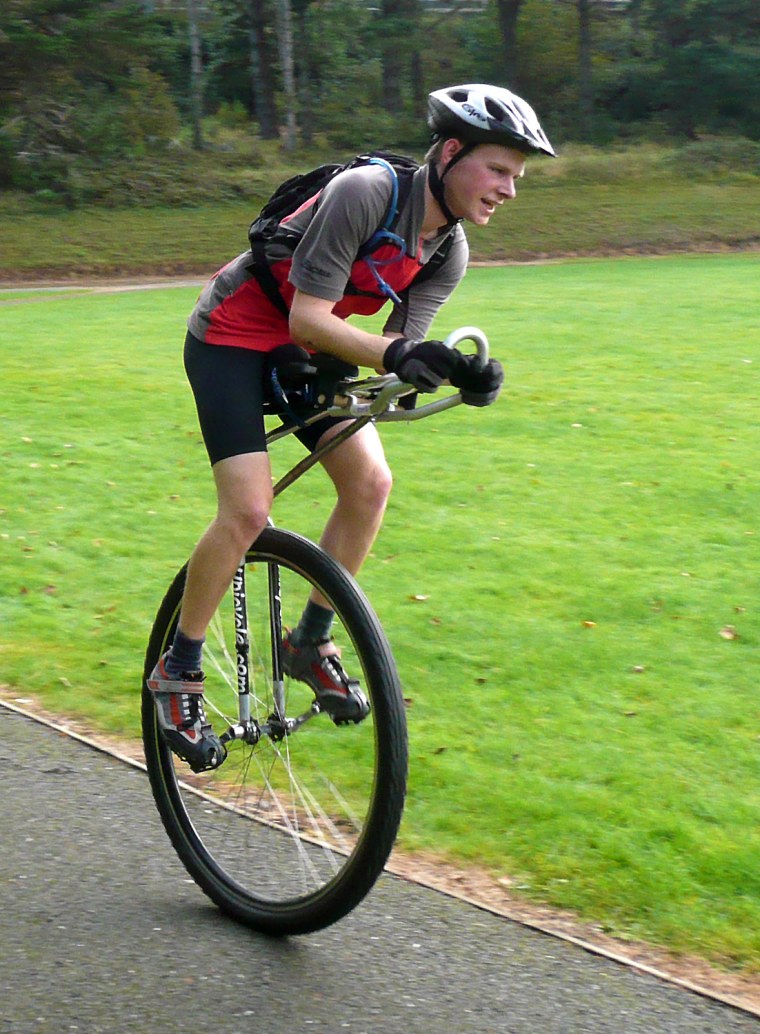 Sam Wakeling (United Kingdom) covered 453.6 km (281.85 miles) on a unicycle in a 24 hour period at Aberystwyth, Wales, United Kingdom, from 29 to 30 September 2007.