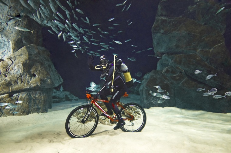 Deepest cycling underwater